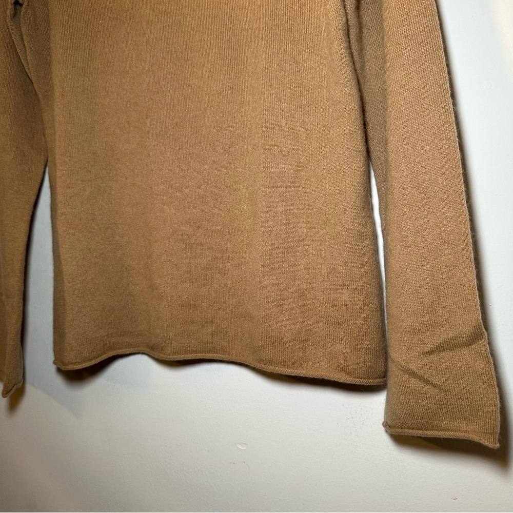 Garnet Hill Classic Camel Luxury Cashmere Knit Top Fall Wardrobe Staple Sz Small - Picture 5 of 8